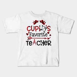 Cupids Favorite Teacher Valentine Day Teacher Kids T-Shirt